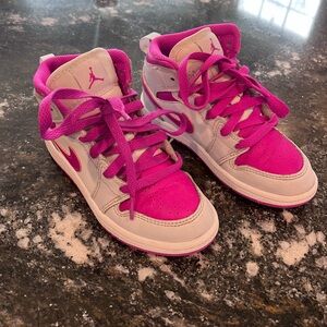 Jordan Pink and White Sneakers 12c